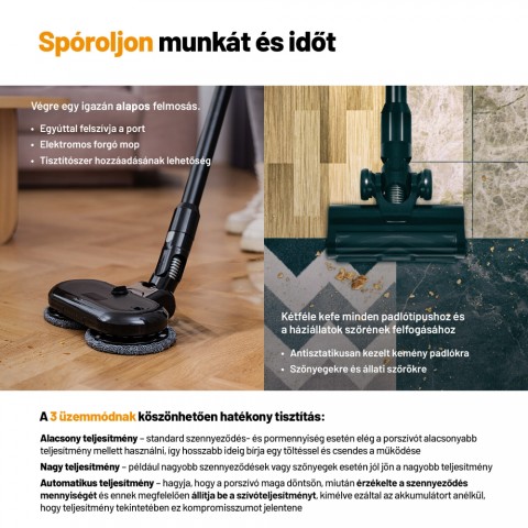 Lauben Stick Vacuum Mop 3in1 Pet Deluxe 400BC Álló Rúdporszívó